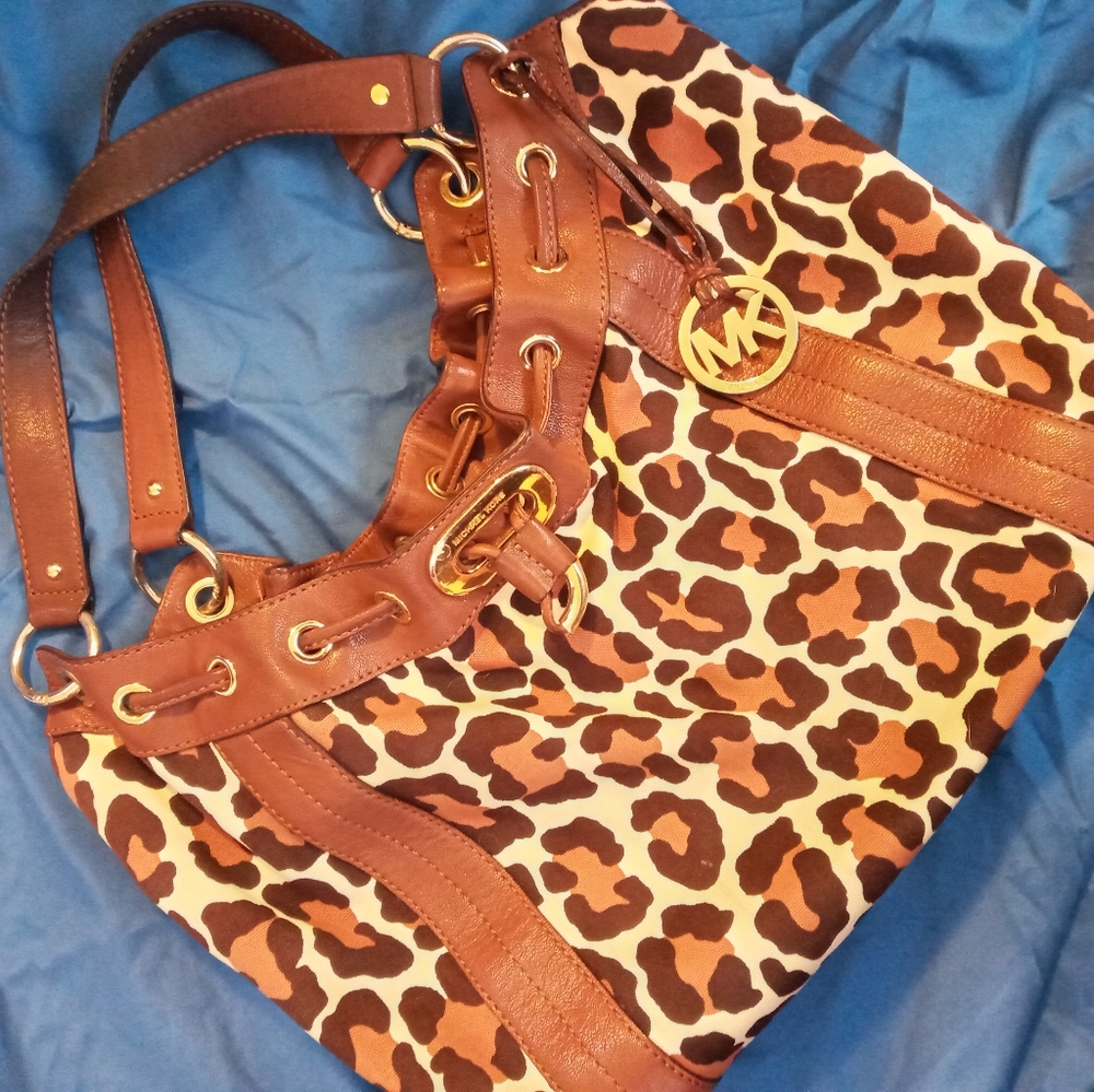 Michael Kors Canvas Leopard bag purse